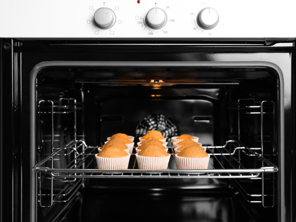 oven racks with muffins in them 